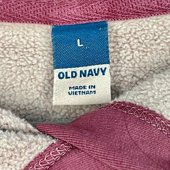 NWT Old Navy Fleece-Lined Hoodie Sweatshirt Rose Boxy Cropped Pullover Womens L - Picture 4 of 16